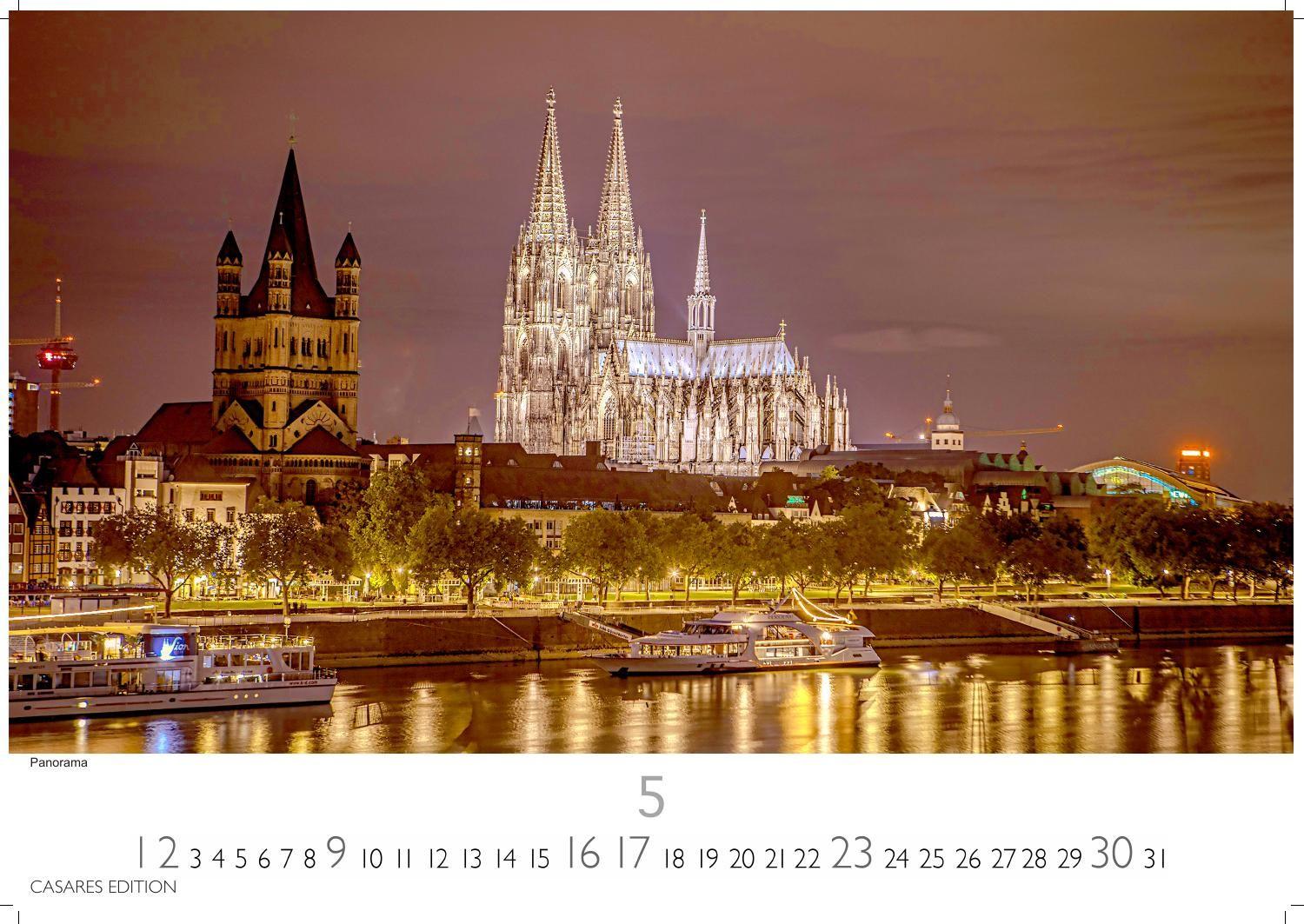 Beispielinhalt (Bild) Köln Kalender 2027 - Wandkalender | Fotokalender Deutschland 50x35cm - beeindruckende Fotos vom Dom, Rhein & Altstadt, großformatig, hochwertigl verarbeitet