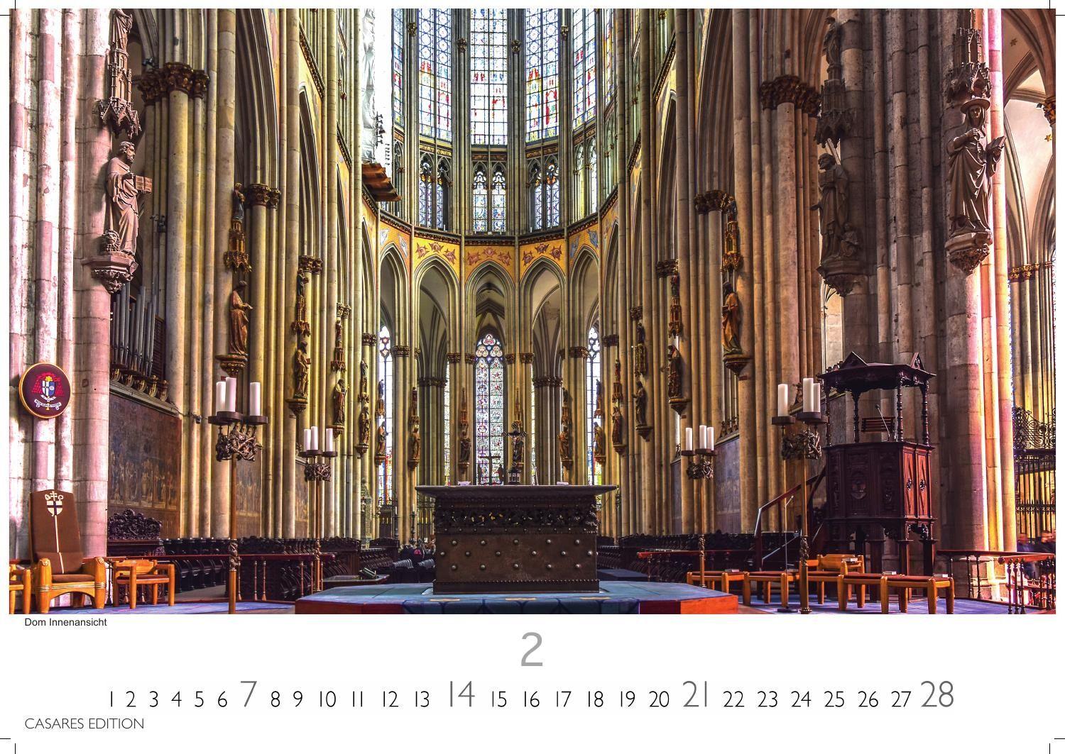 Beispielinhalt (Bild) Köln Kalender 2027 - Wandkalender | Fotokalender Deutschland 50x35cm - beeindruckende Fotos vom Dom, Rhein & Altstadt, großformatig, hochwertigl verarbeitet