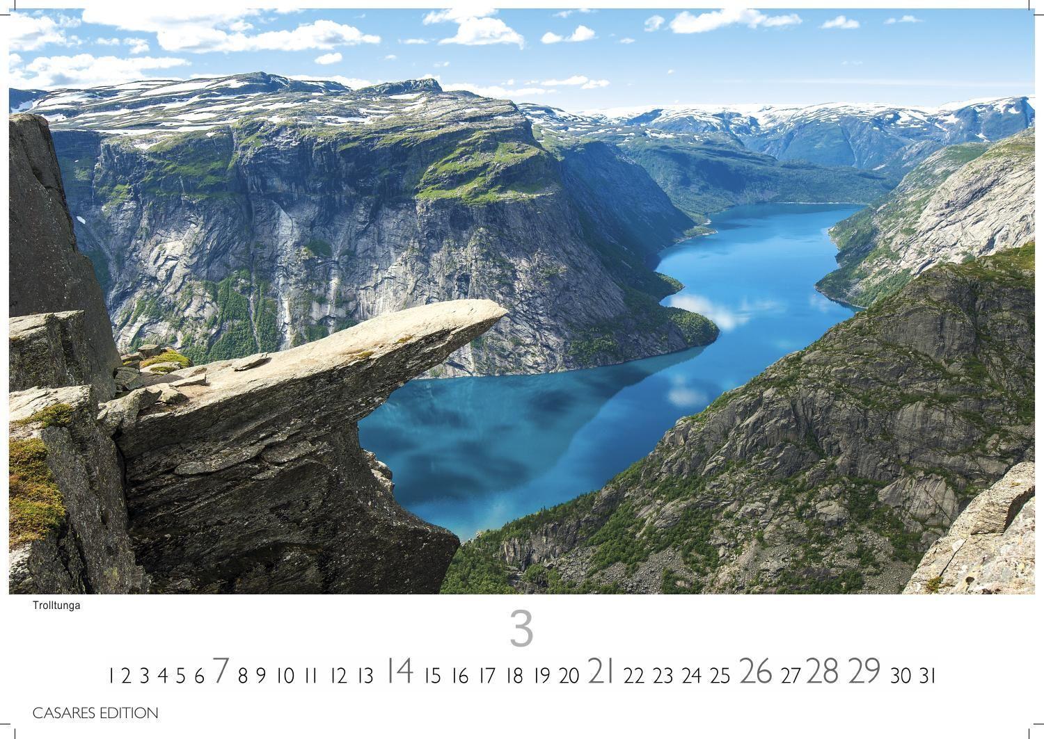 Beispielinhalt (Bild) Norwegen Kalender 2027 - Wandkalender | Fotokalender Nordeuropa 35x50cm Grosses Format - Mit 12 atemberaubenden Norwegen-Fotografien, die die Schönheit der norwegischen Natur festhalten