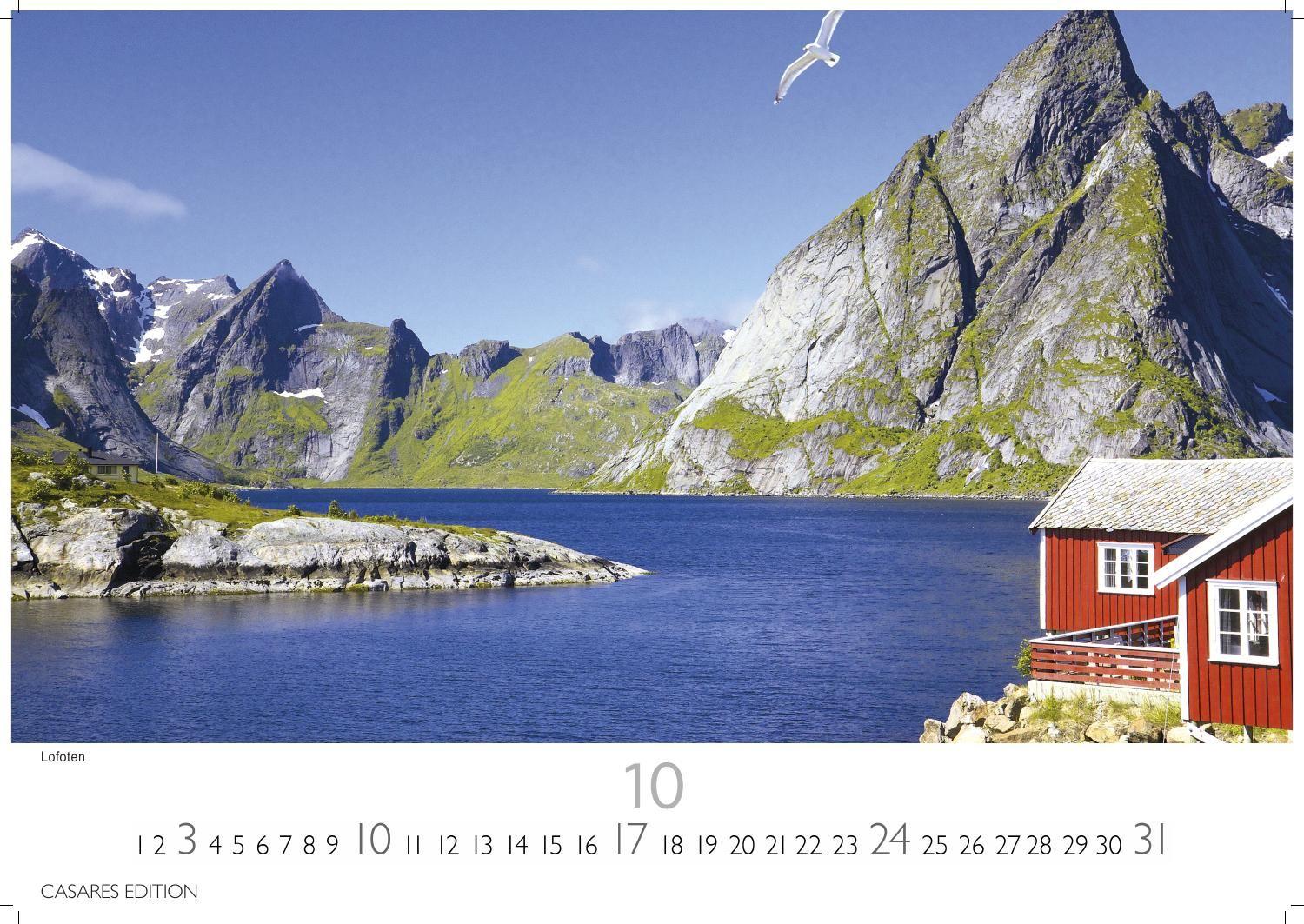 Beispielinhalt (Bild) Norwegen Kalender 2027 - Wandkalender | Fotokalender Nordeuropa 35x50cm Grosses Format - Mit 12 atemberaubenden Norwegen-Fotografien, die die Schönheit der norwegischen Natur festhalten