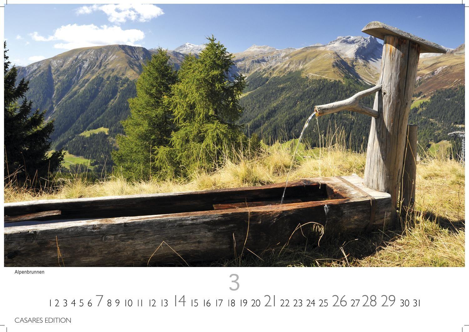 Beispielinhalt (Bild) Schweiz Kalender 2027 - Wandkalender | Fotokalender Alpenländer | Alpenkalender | 24x35cm - . mit den schönsten Orten der Schweiz