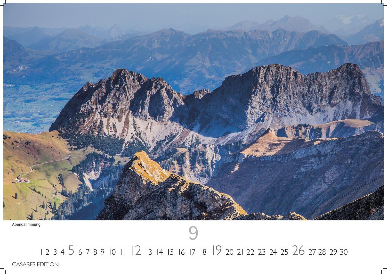 Beispielinhalt (Bild) Schweiz Kalender 2027 - Wandkalender | Fotokalender Alpenländer | Alpenkalender | 24x35cm - . mit den schönsten Orten der Schweiz