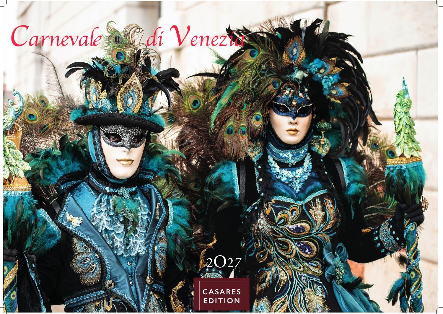 Vorderes Coverbild Venedig Karneval Kalender 2027 - Wandkalender | Fotokalender Italien 24x35 cm -. mit Karneval-Fotos, fantasievollen Masken und Kostümen