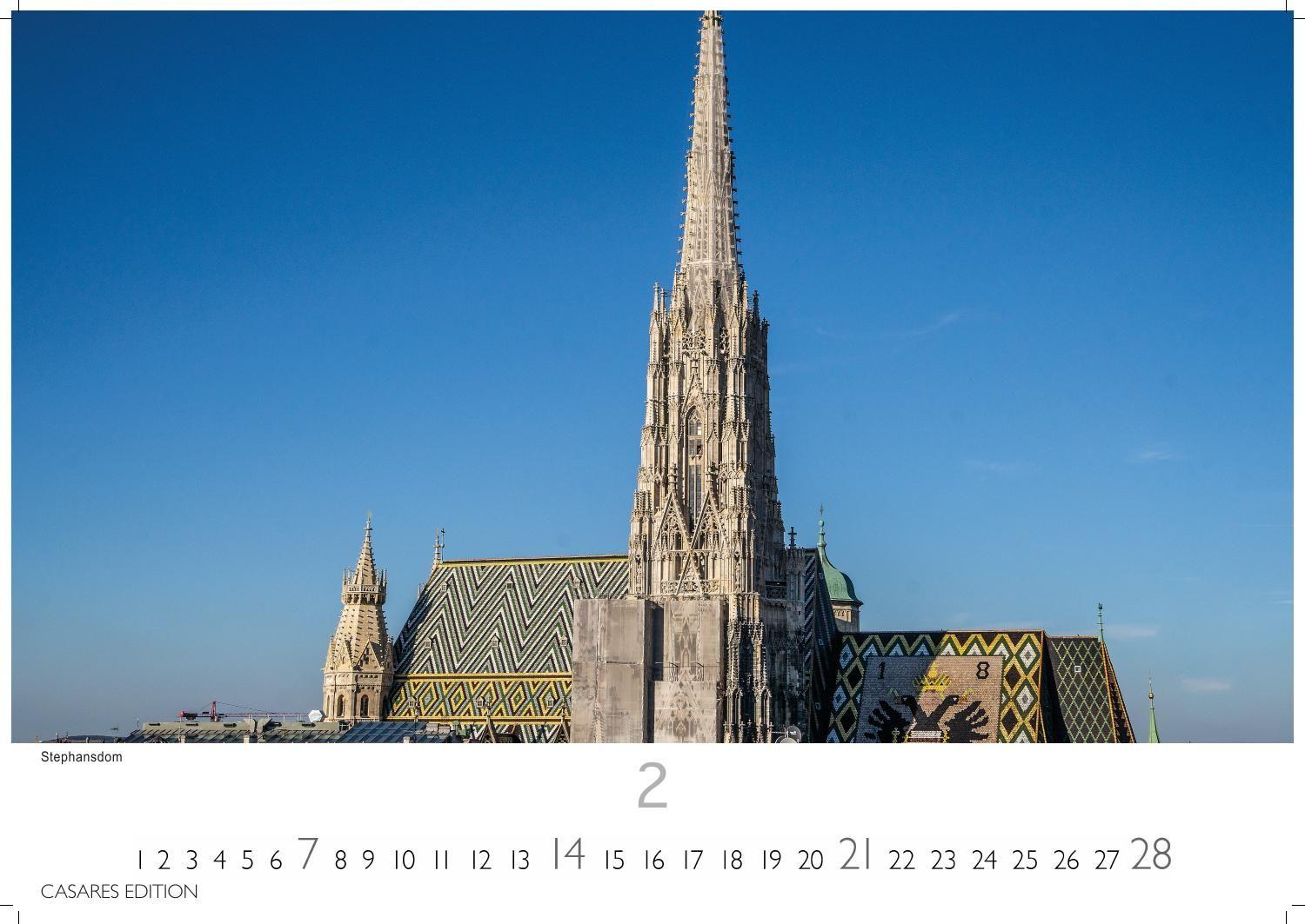 Beispielinhalt (Bild) Wien Kalender 2027 - Wandkalender | Fotokalender | Österreich Kalender | Alpenländer 50x35cm Grosses Format - Beeindruckende Bilder von Wien's schönsten Sehenswürdigkeiten