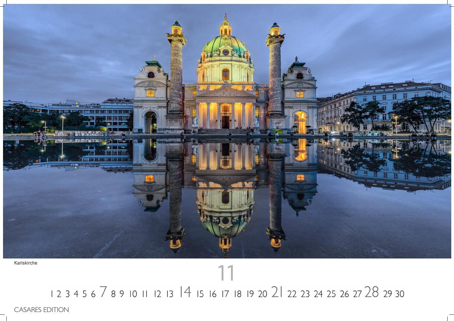 Beispielinhalt (Bild) Wien Kalender 2027 - Wandkalender | Fotokalender | Österreich Kalender | Alpenländer 50x35cm Grosses Format - Beeindruckende Bilder von Wien's schönsten Sehenswürdigkeiten