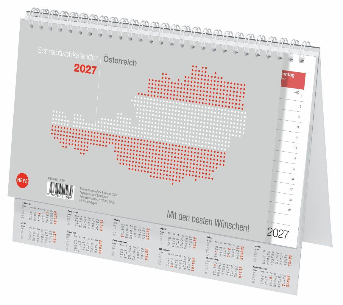 Vorderes Coverbild Schreibtischkalender Österreich groß 2027