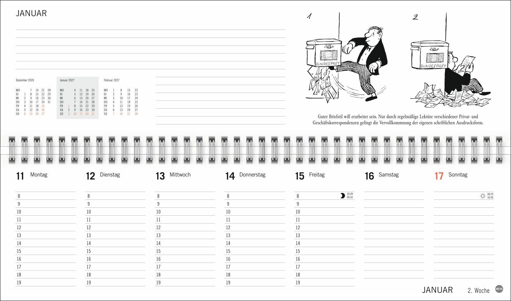 Beispielinhalt (Bild) Loriot Büroplaner 2027