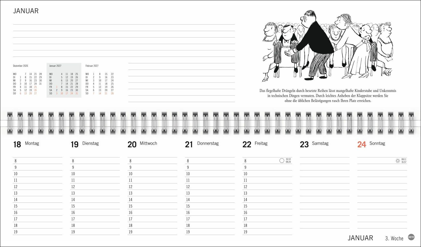 Beispielinhalt (Bild) Loriot Büroplaner 2027