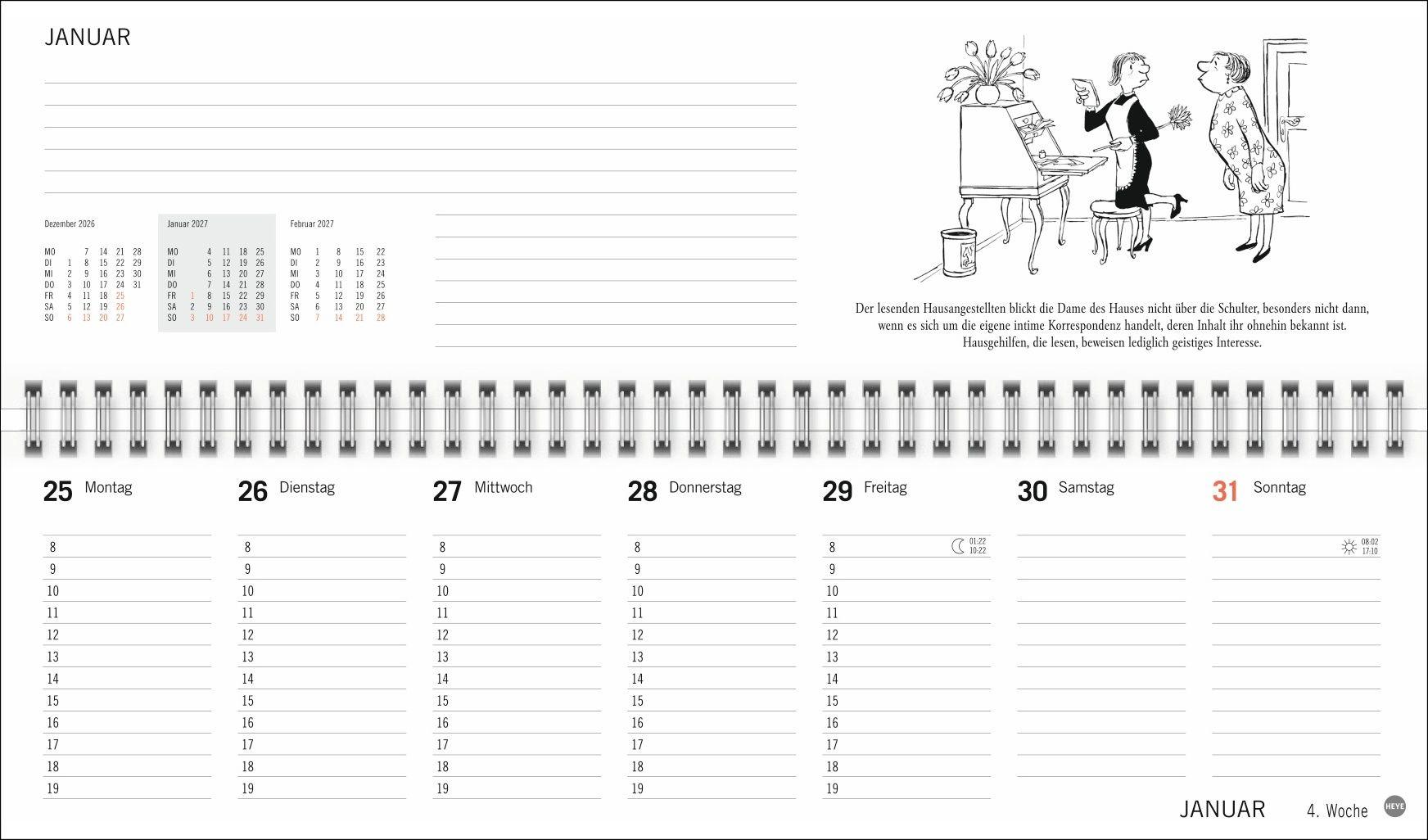 Beispielinhalt (Bild) Loriot Büroplaner 2027