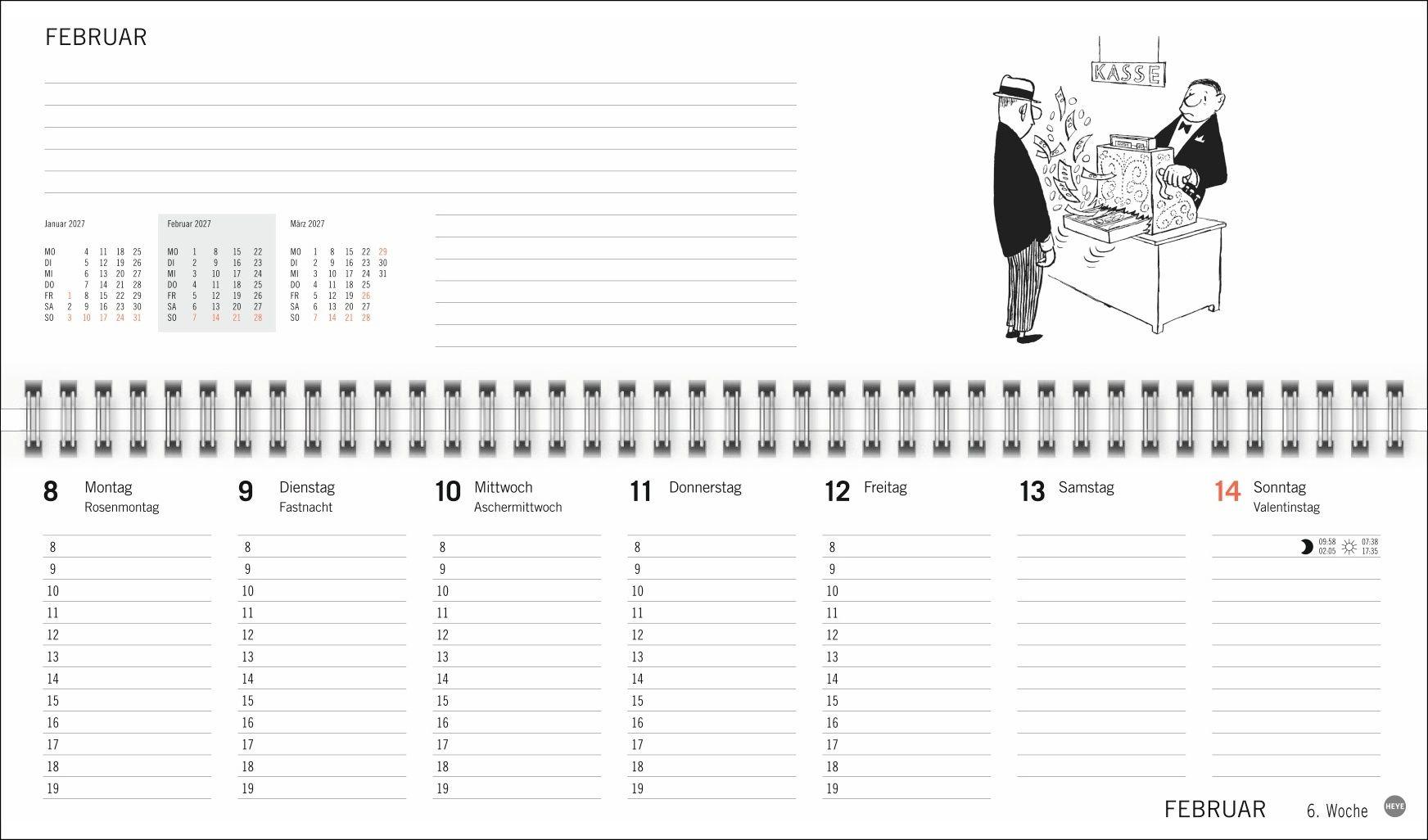 Beispielinhalt (Bild) Loriot Büroplaner 2027