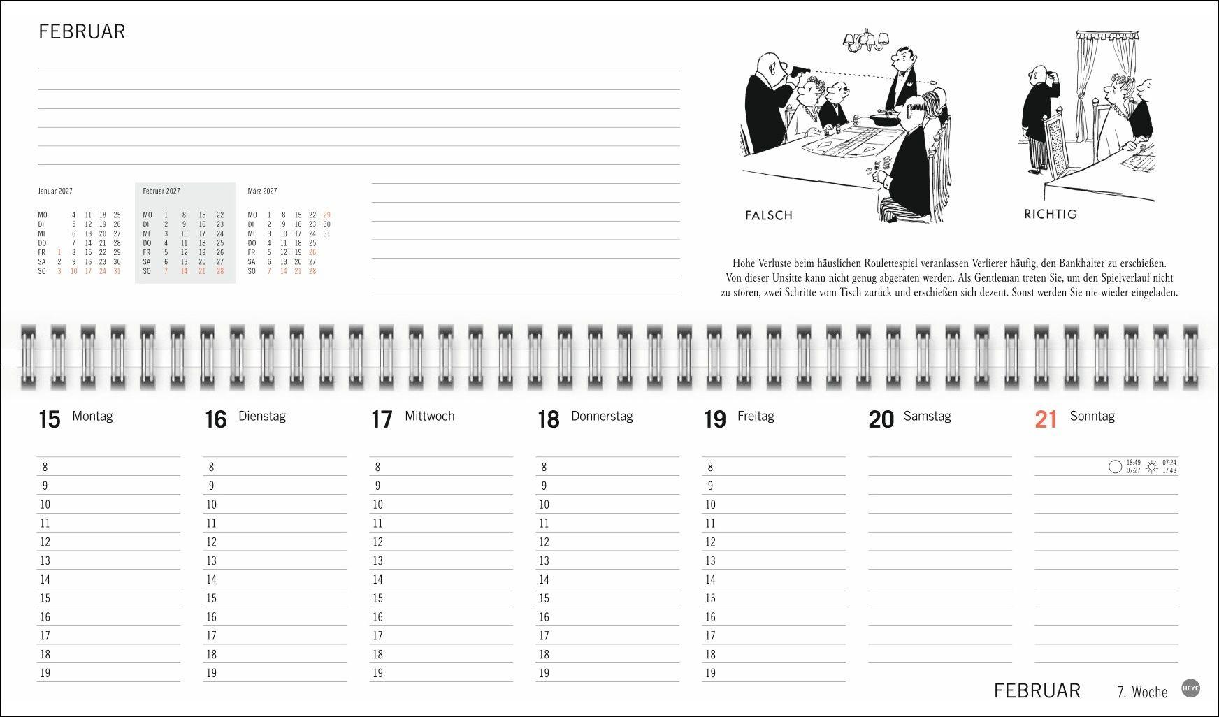 Beispielinhalt (Bild) Loriot Büroplaner 2027