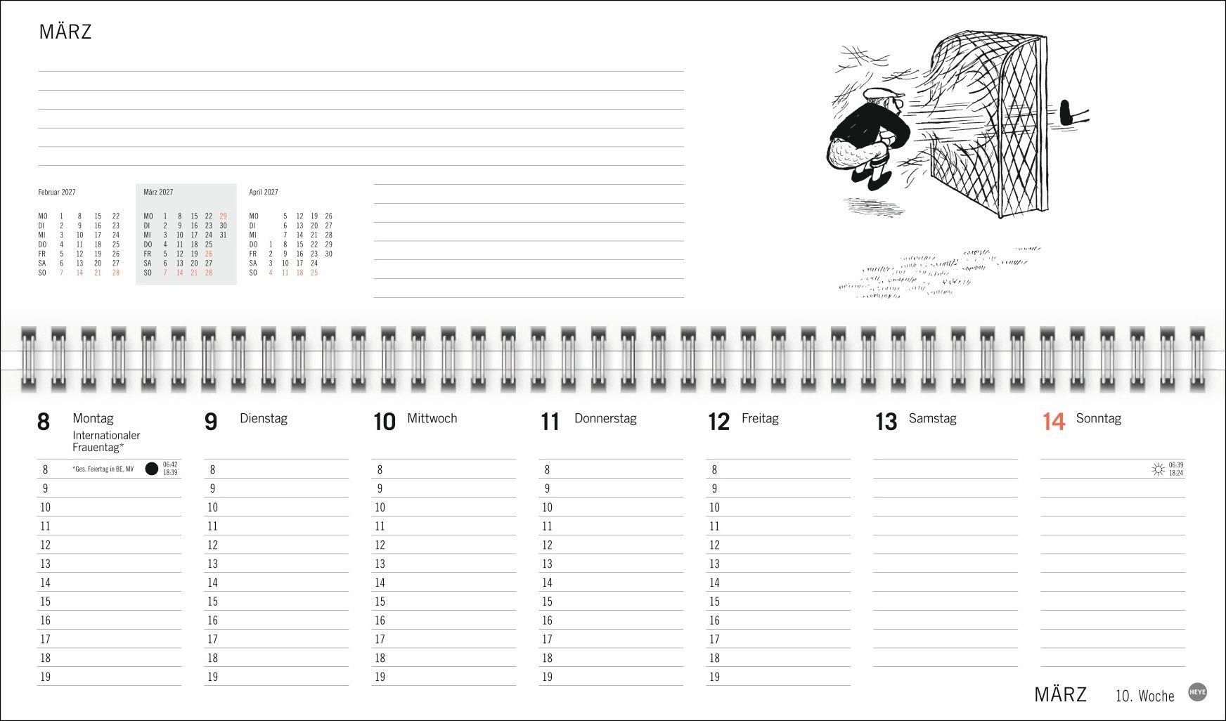 Beispielinhalt (Bild) Loriot Büroplaner 2027
