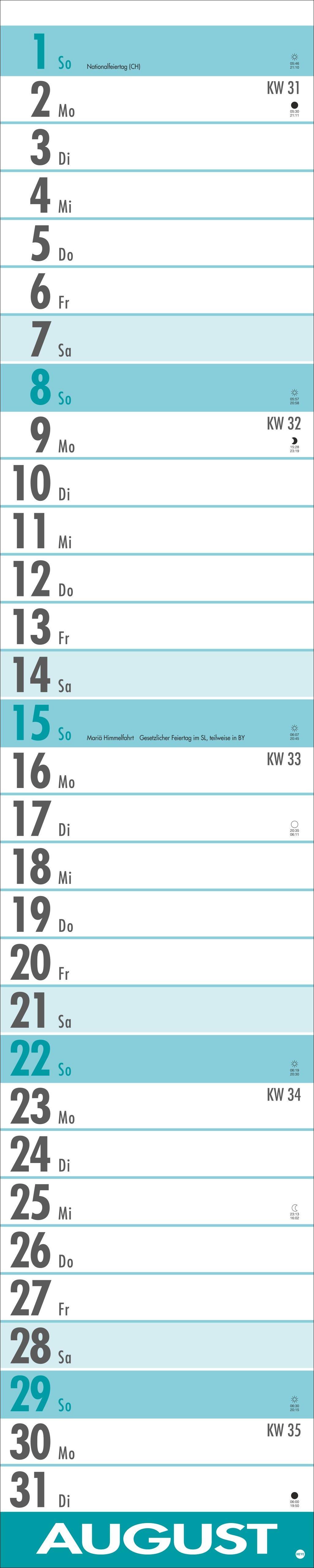 Beispielinhalt (Bild) Supermemo Kalender 2027