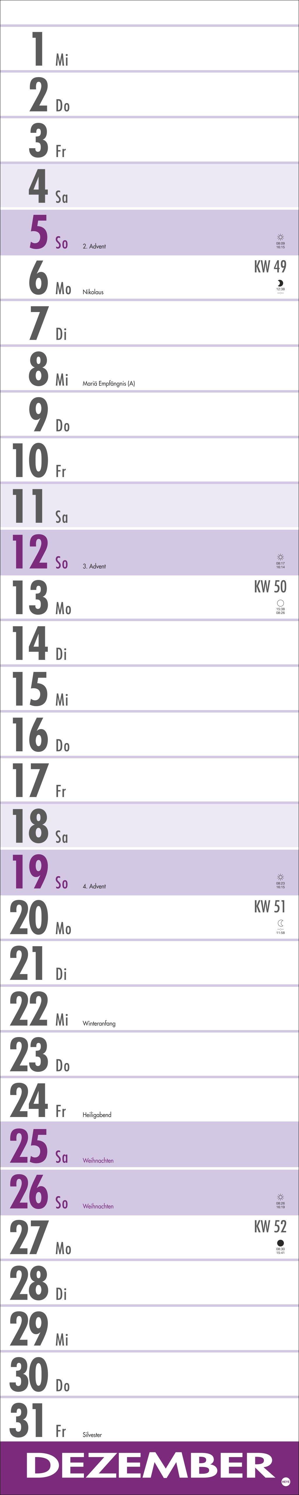 Beispielinhalt (Bild) Supermemo Kalender 2027