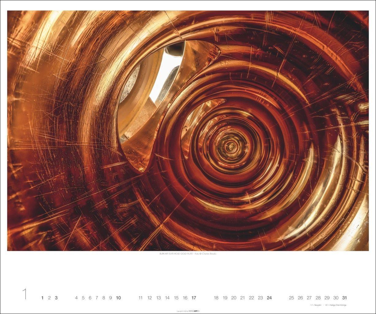 Beispielinhalt (Bild) Architecture in Music Kalender 2027 - Musikinstrumente von innen