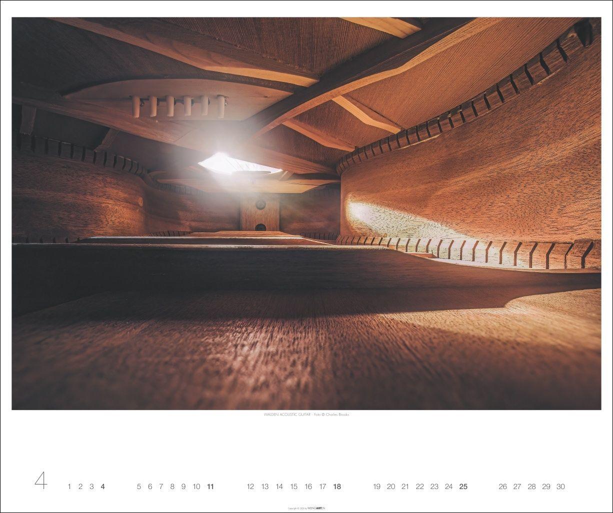 Beispielinhalt (Bild) Architecture in Music Kalender 2027 - Musikinstrumente von innen