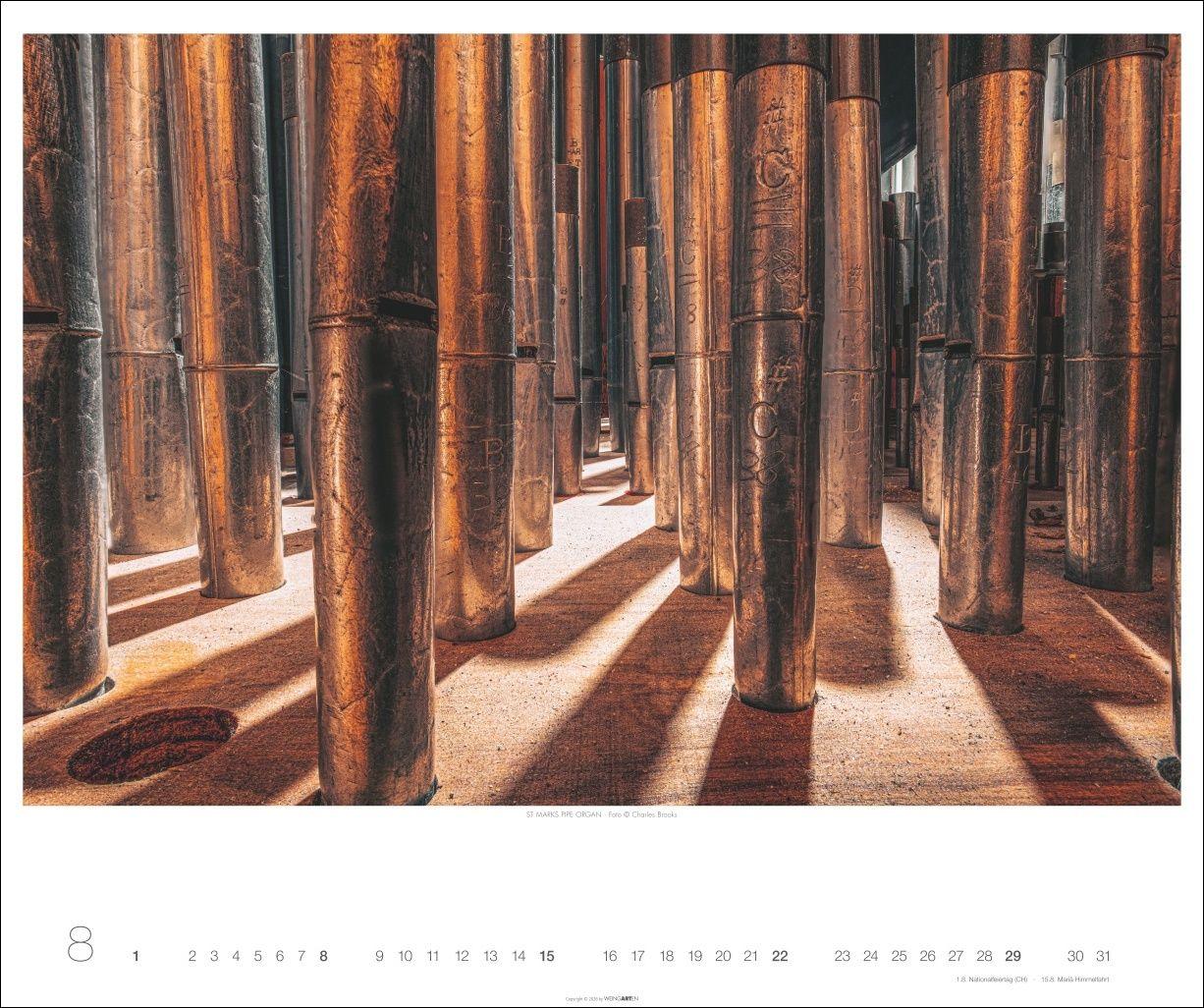 Beispielinhalt (Bild) Architecture in Music Kalender 2027 - Musikinstrumente von innen