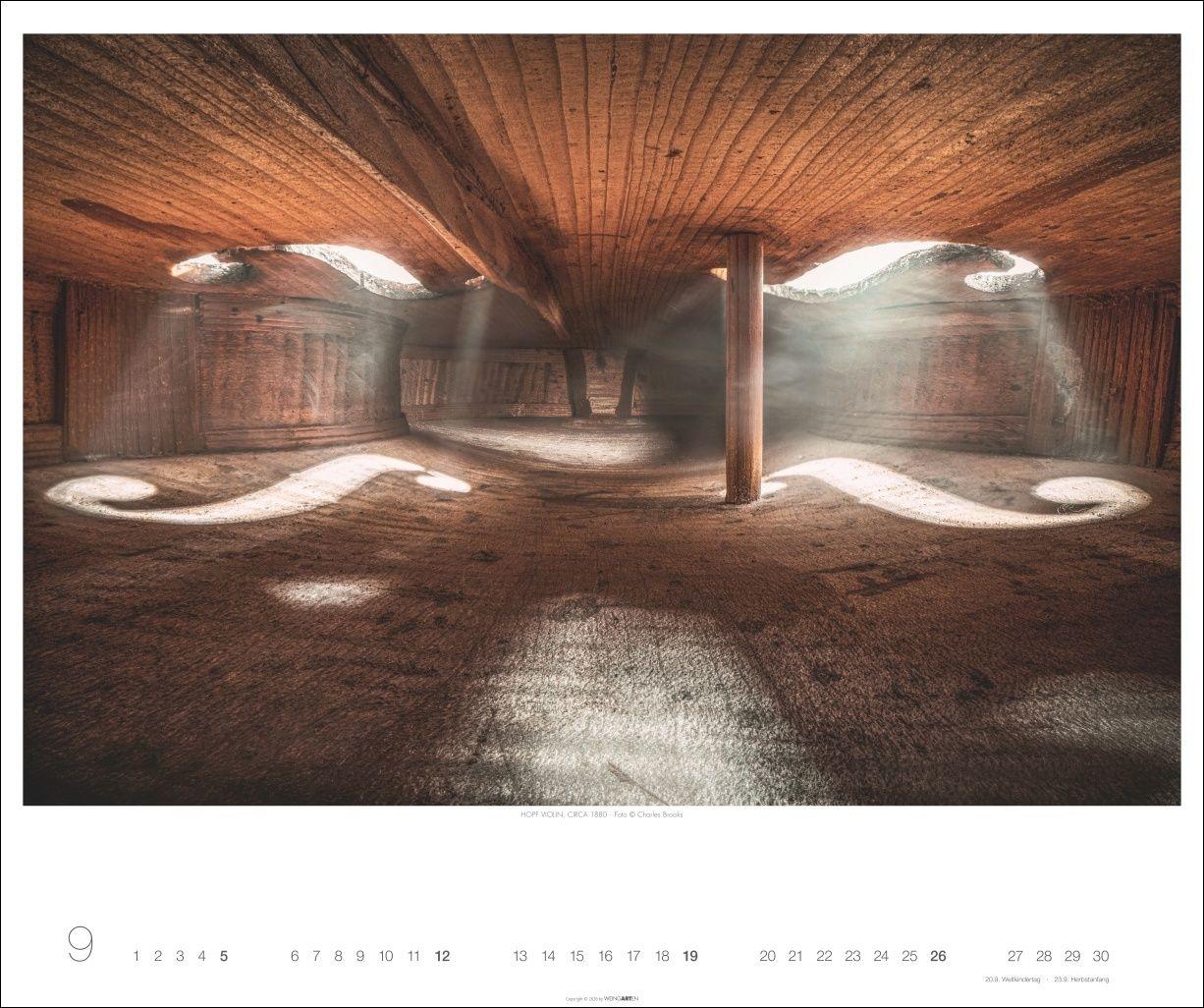 Beispielinhalt (Bild) Architecture in Music Kalender 2027 - Musikinstrumente von innen