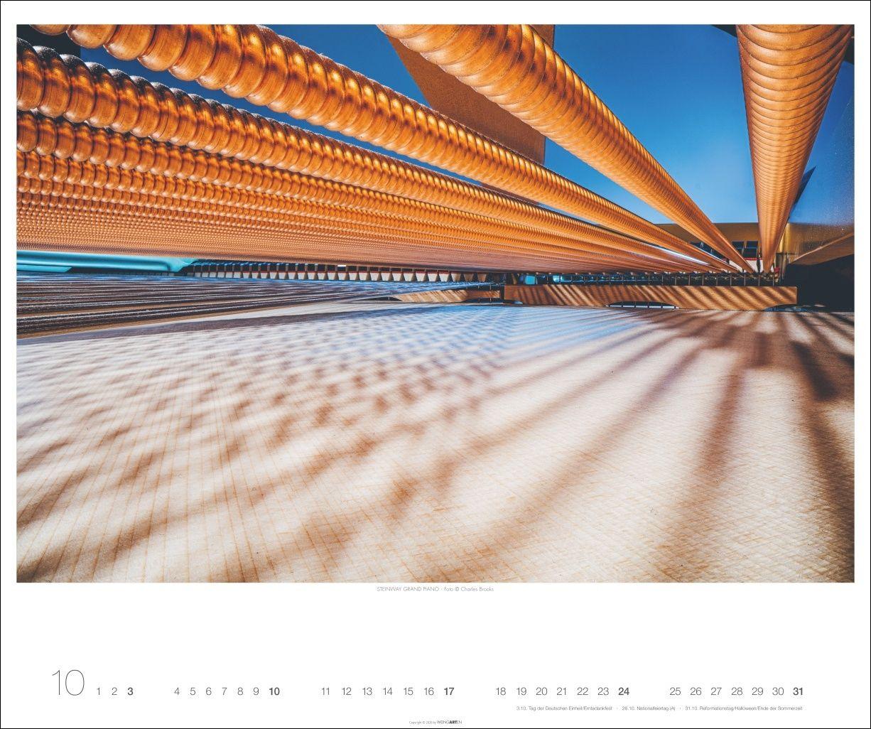 Beispielinhalt (Bild) Architecture in Music Kalender 2027 - Musikinstrumente von innen