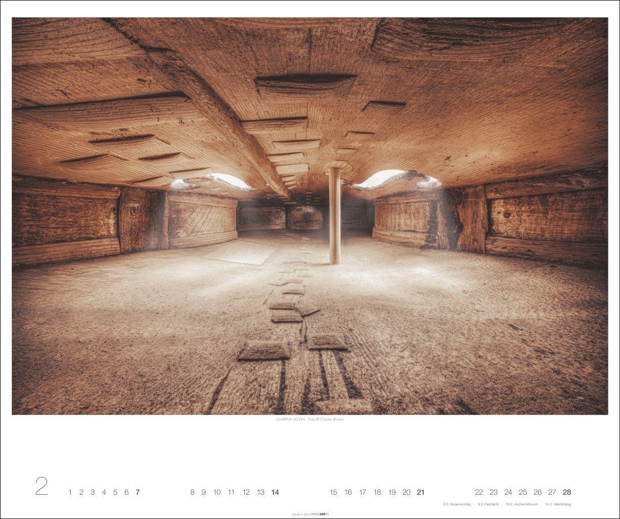 Beispielinhalt (Bild) Architecture in Music Kalender 2027 - Musikinstrumente von innen