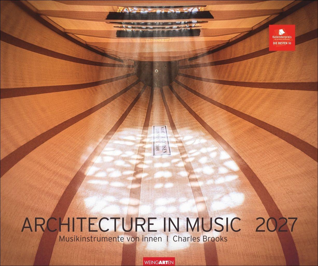 Vorderes Coverbild Architecture in Music Kalender 2027 - Musikinstrumente von innen