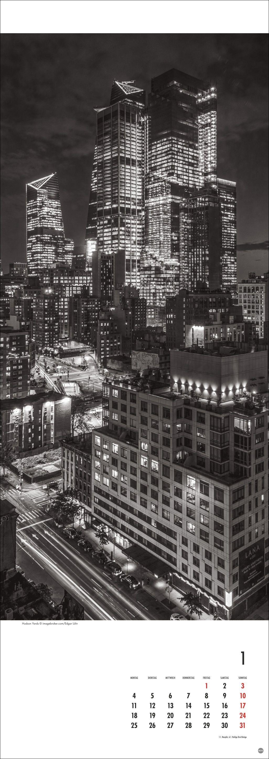 Beispielinhalt (Bild) New York Vertical Kalender 2027