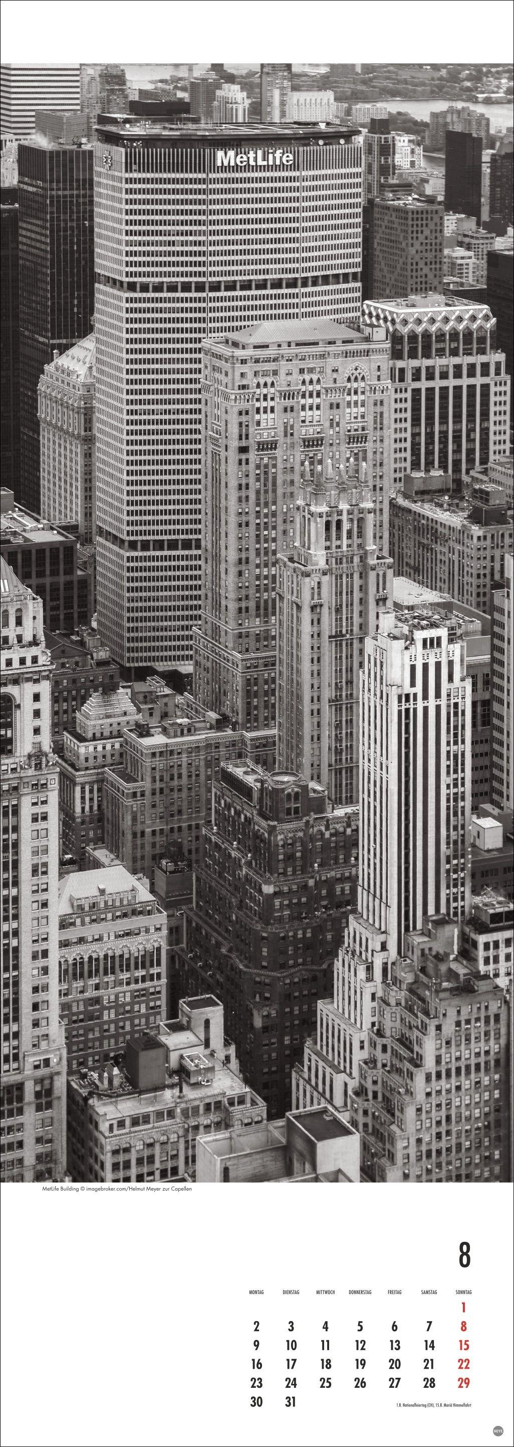 Beispielinhalt (Bild) New York Vertical Kalender 2027