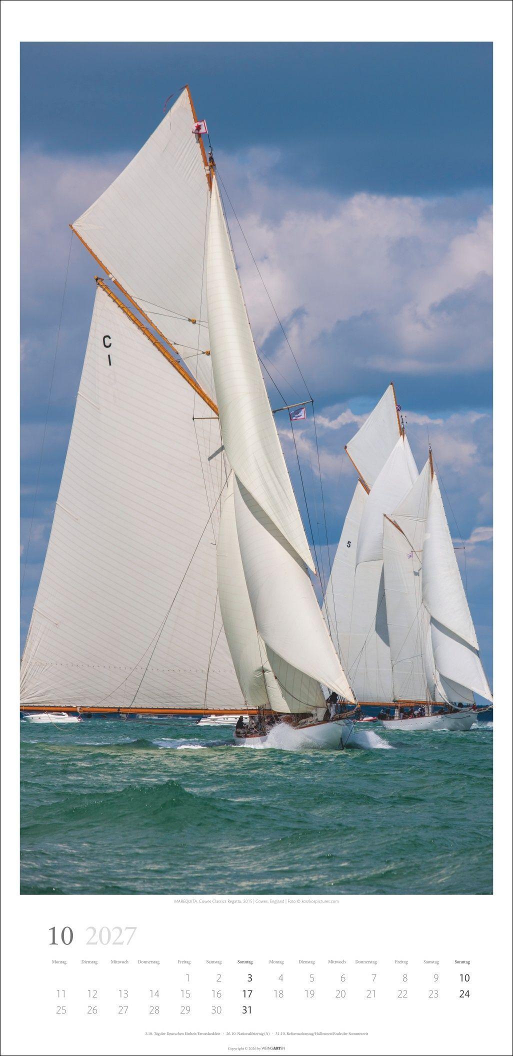 Beispielinhalt (Bild) Under Sail Kalender 2027