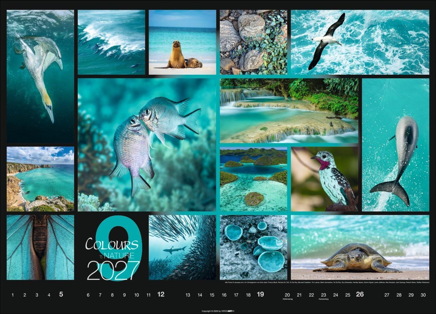 Beispielinhalt (Bild) Colours of Nature Kalender 2027