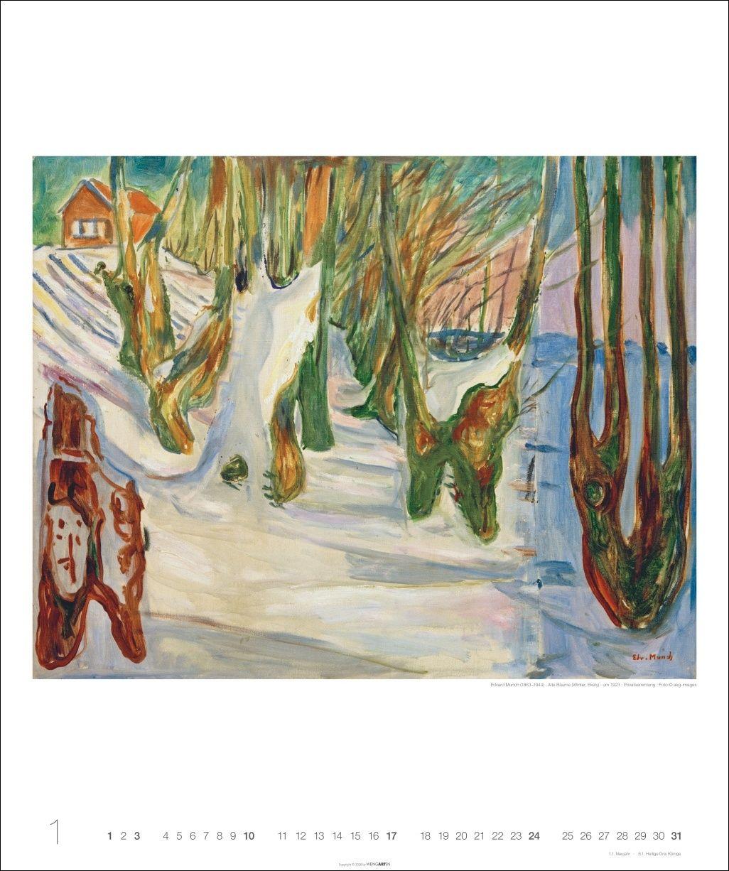 Beispielinhalt (Bild) Edvard Munch Edition Kalender 2027