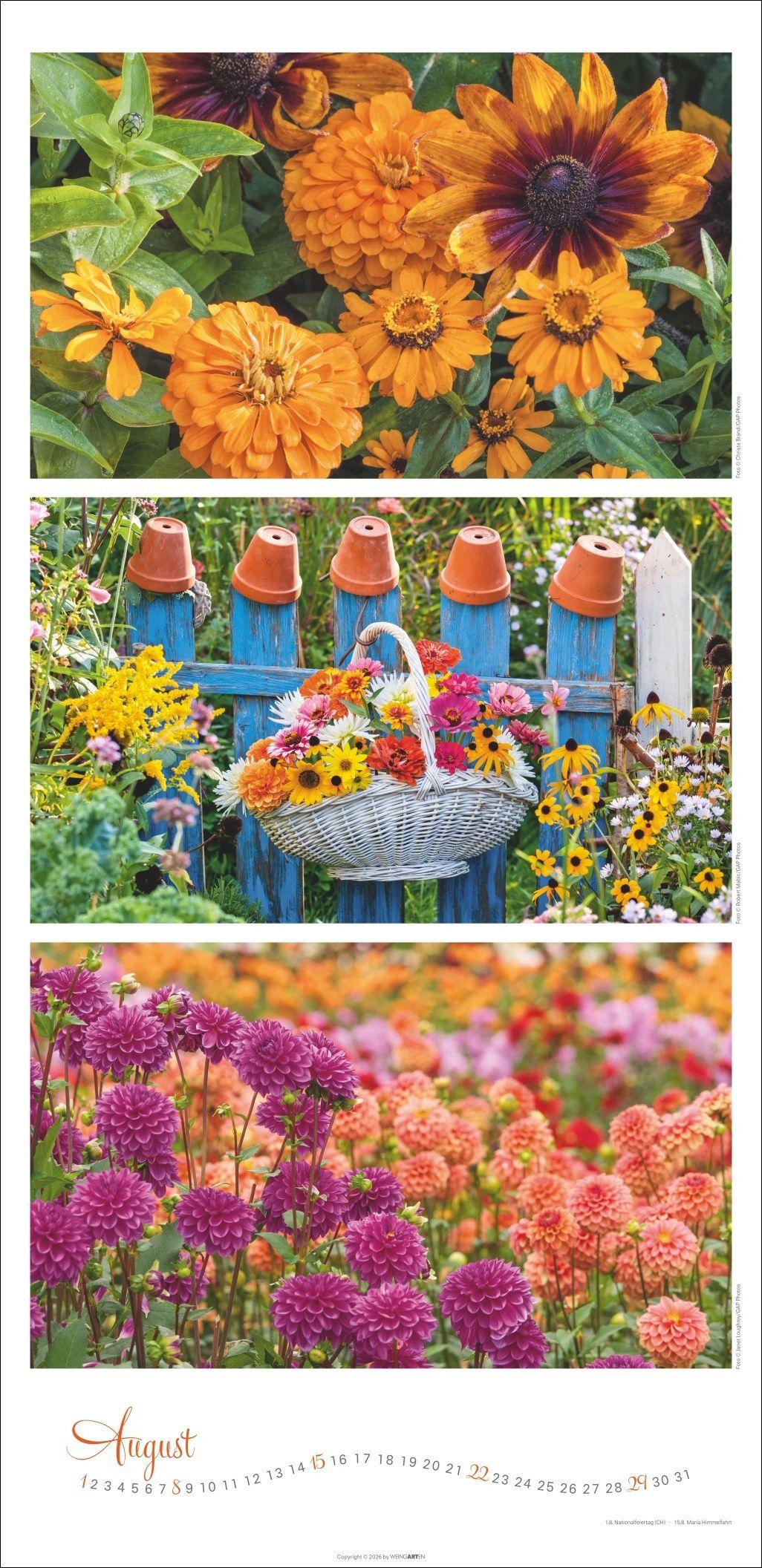 Beispielinhalt (Bild) Die Farben der Gärten Kalender 2027