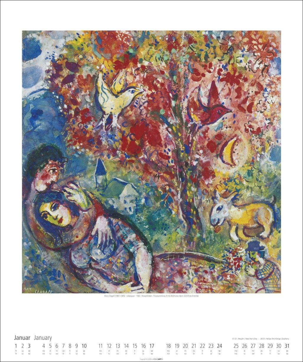 Beispielinhalt (Bild) Marc Chagall Kalender 2027
