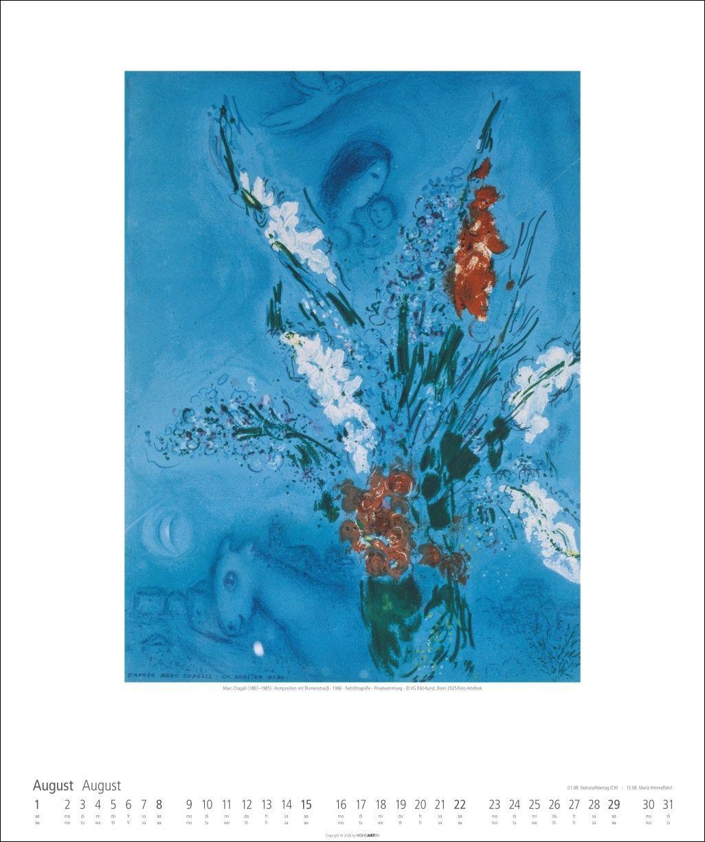 Beispielinhalt (Bild) Marc Chagall Kalender 2027