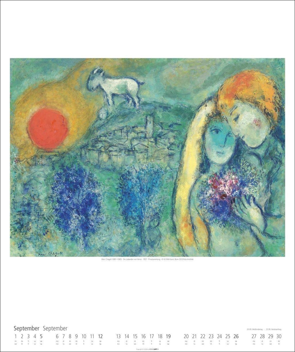 Beispielinhalt (Bild) Marc Chagall Kalender 2027