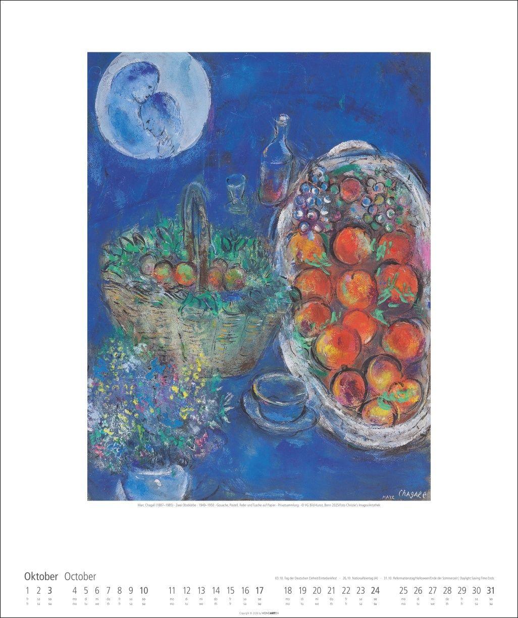 Beispielinhalt (Bild) Marc Chagall Kalender 2027