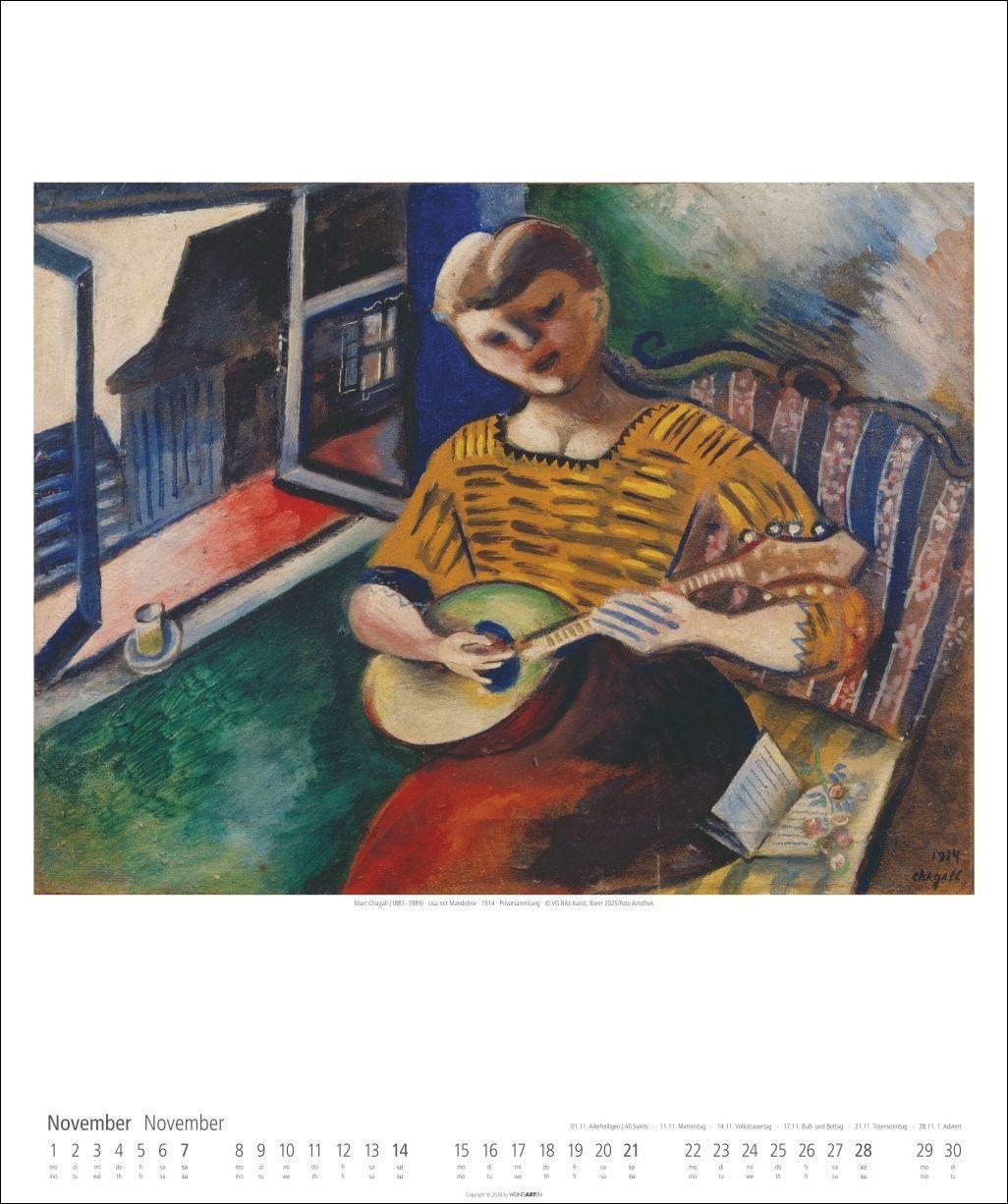 Beispielinhalt (Bild) Marc Chagall Kalender 2027