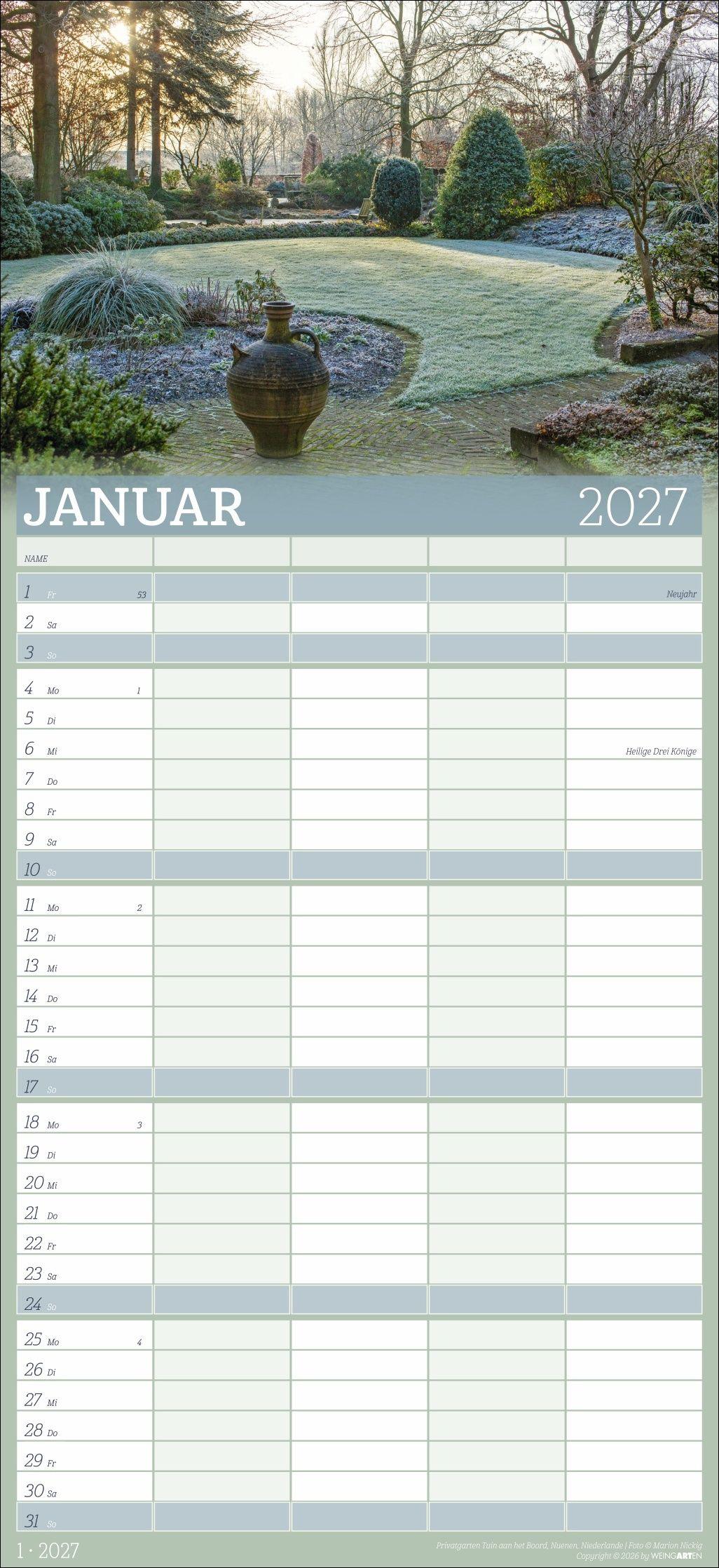 Beispielinhalt (Bild) Garten Familienplaner 2027