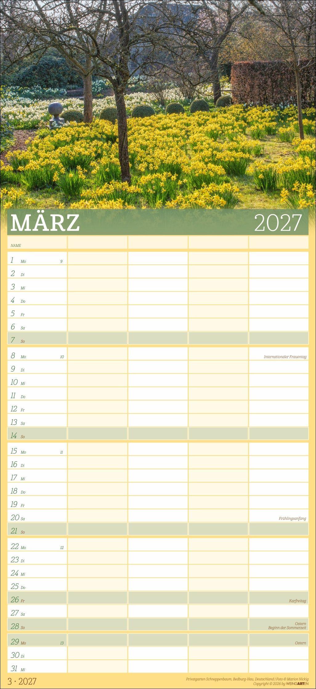 Beispielinhalt (Bild) Garten Familienplaner 2027