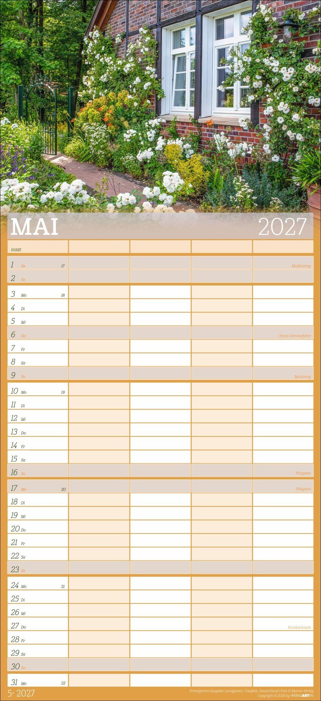 Beispielinhalt (Bild) Garten Familienplaner 2027