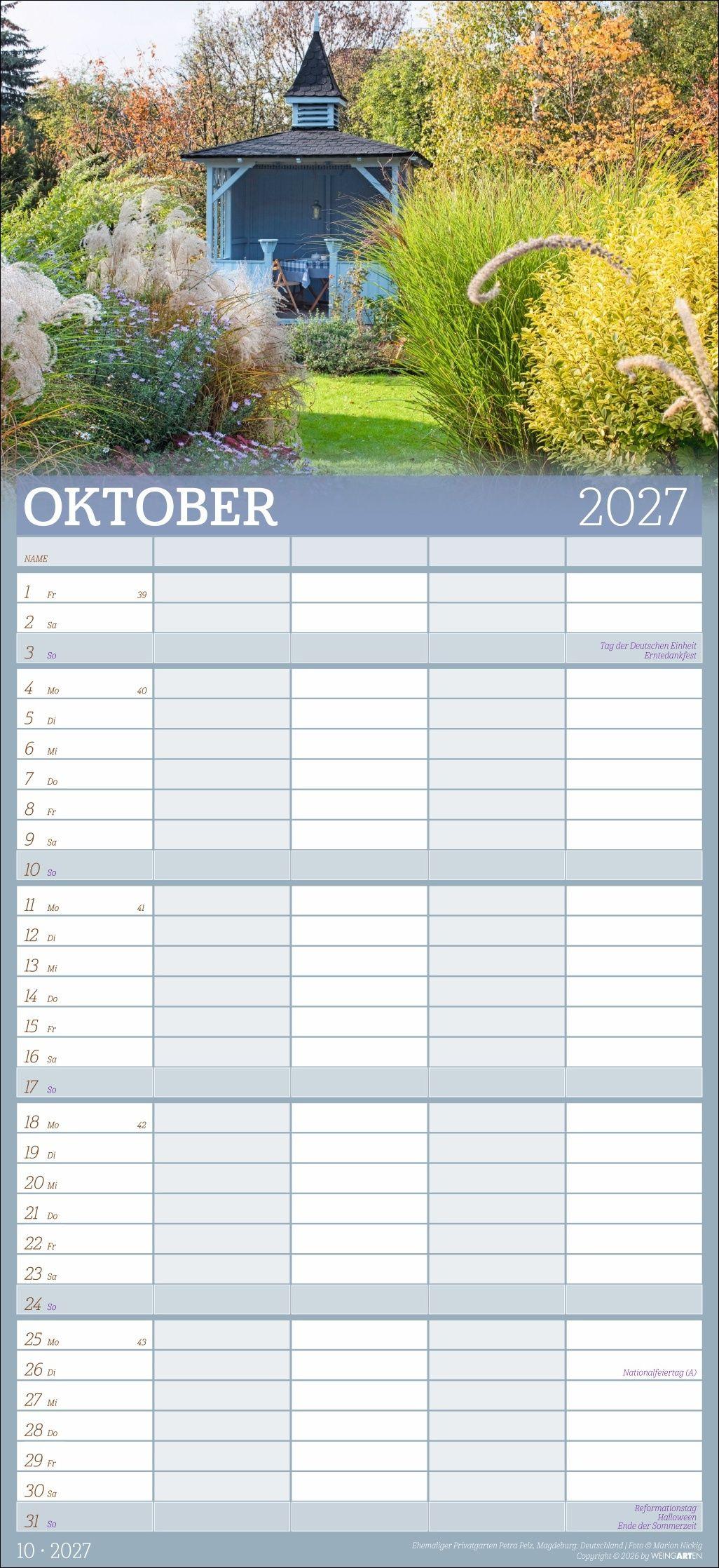 Beispielinhalt (Bild) Garten Familienplaner 2027