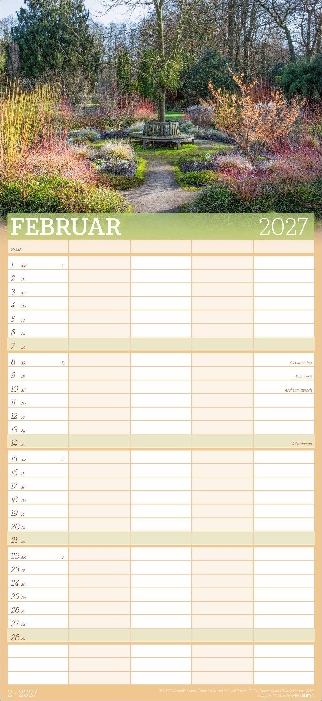 Beispielinhalt (Bild) Garten Familienplaner 2027