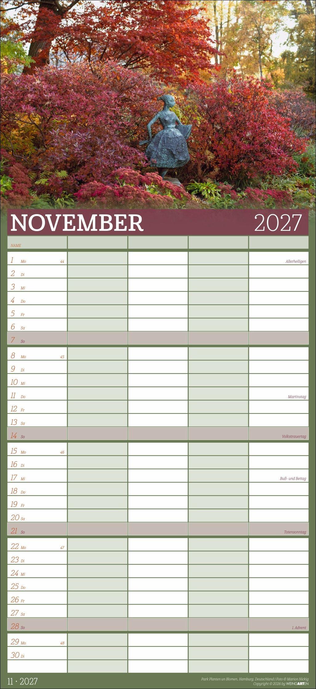 Beispielinhalt (Bild) Garten Familienplaner 2027