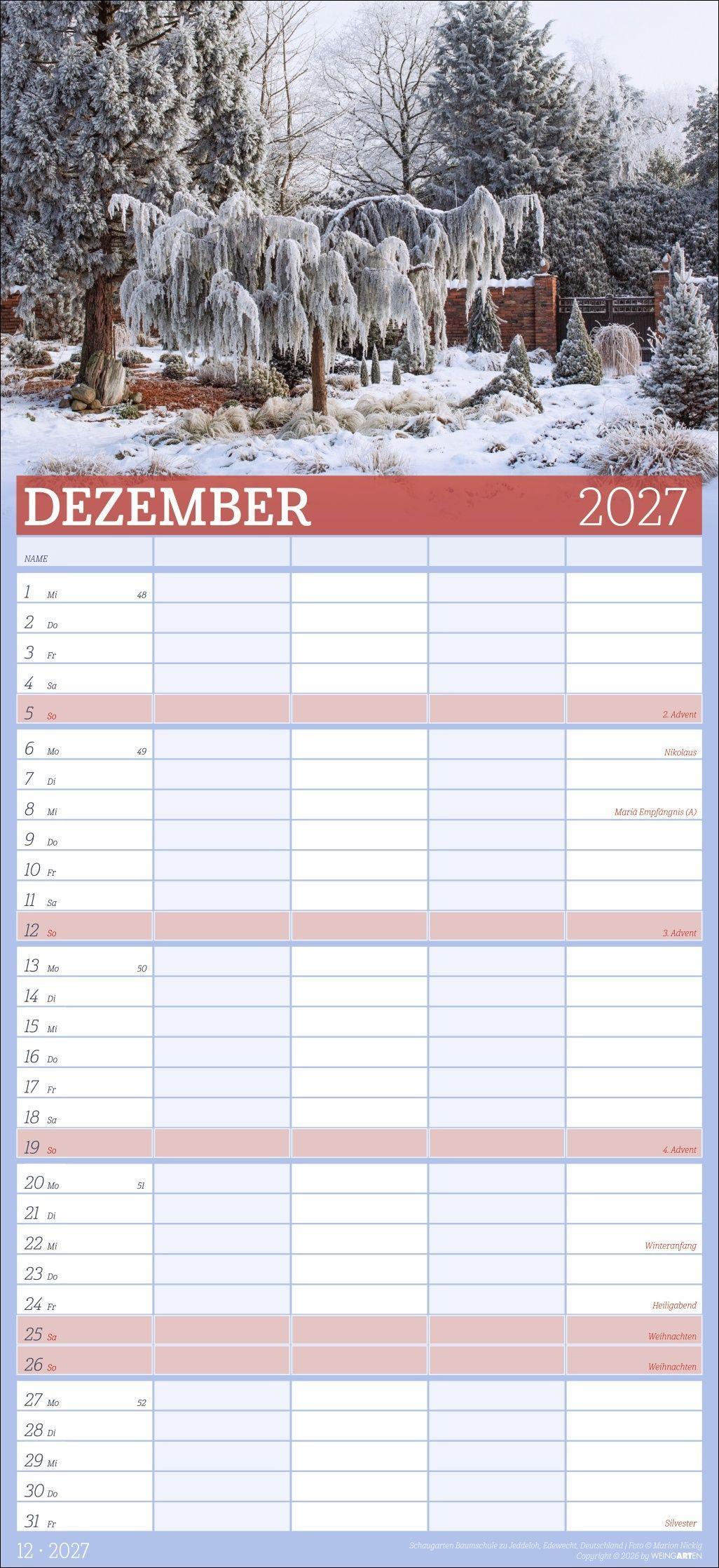 Beispielinhalt (Bild) Garten Familienplaner 2027