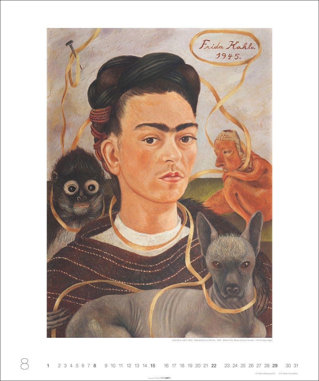 Beispielinhalt (Bild) Frida Kahlo Edition Kalender 2027