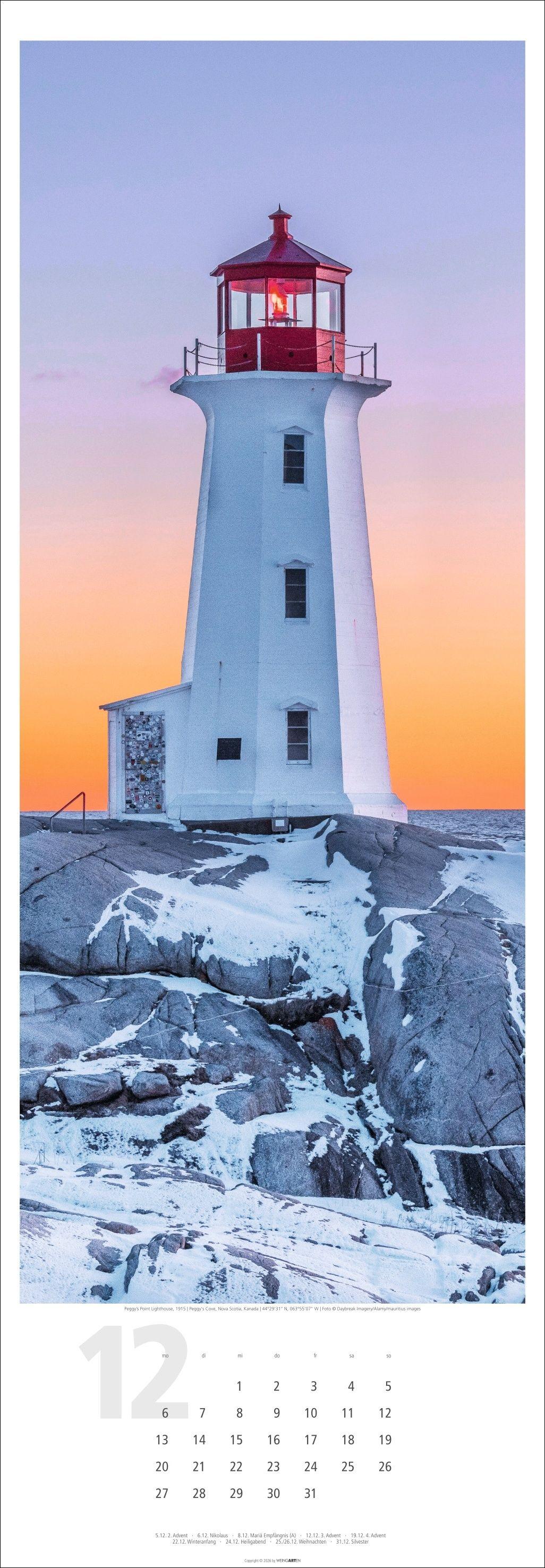 Beispielinhalt (Bild) Leuchttürme Kalender 2027