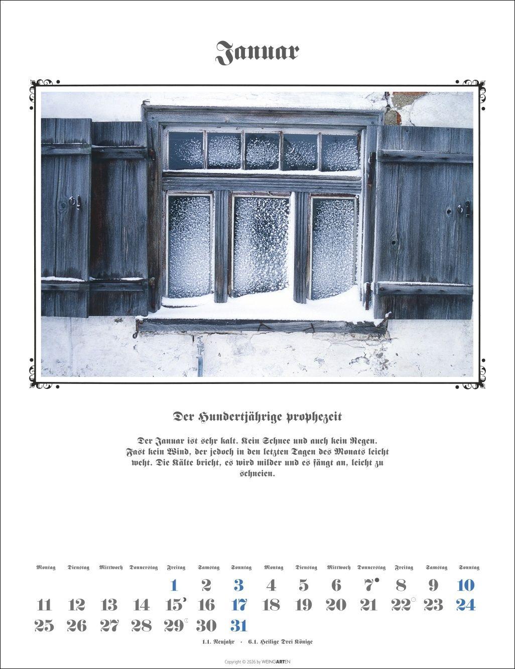 Beispielinhalt (Bild) Der Hundertjährige Kalender 2027