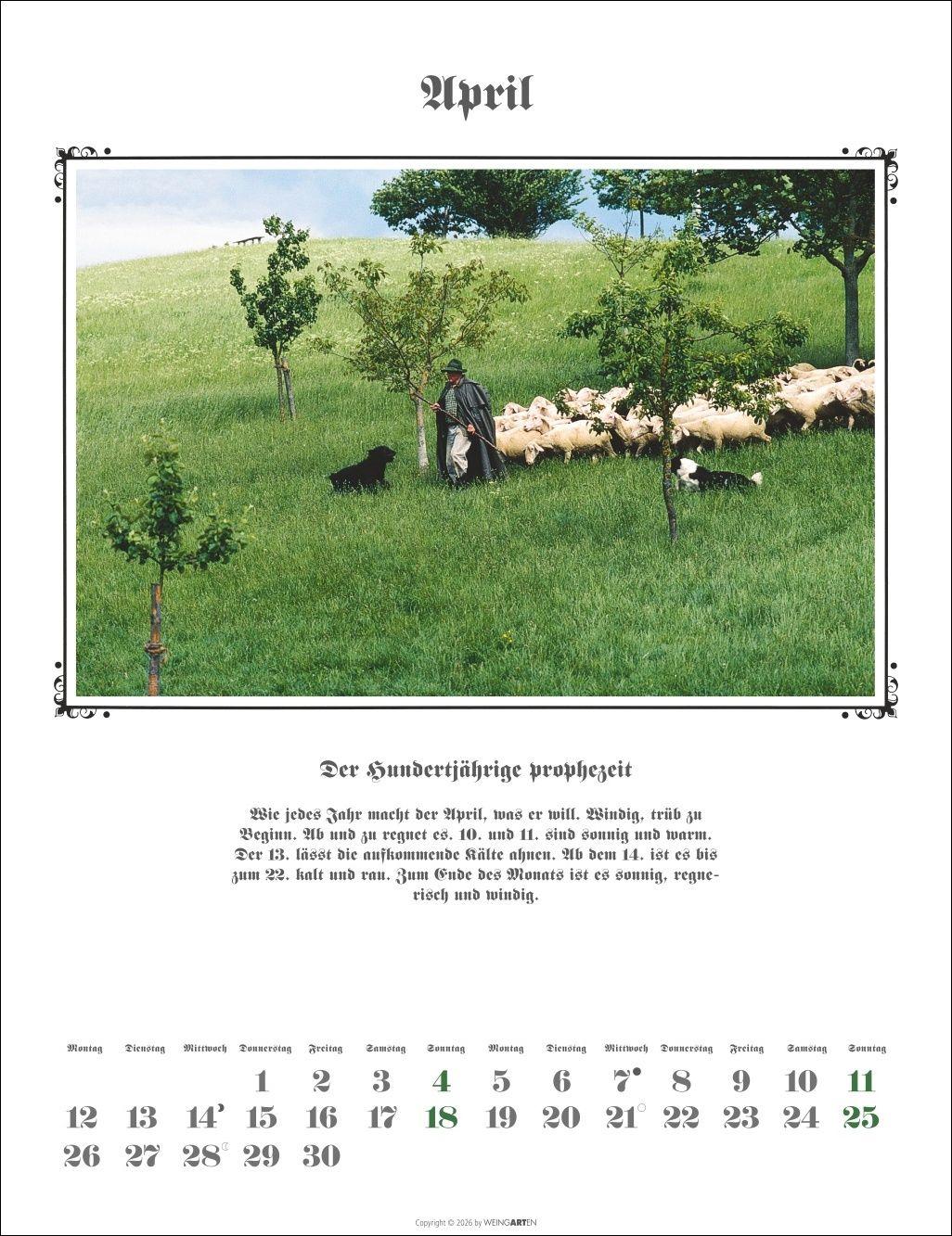 Beispielinhalt (Bild) Der Hundertjährige Kalender 2027