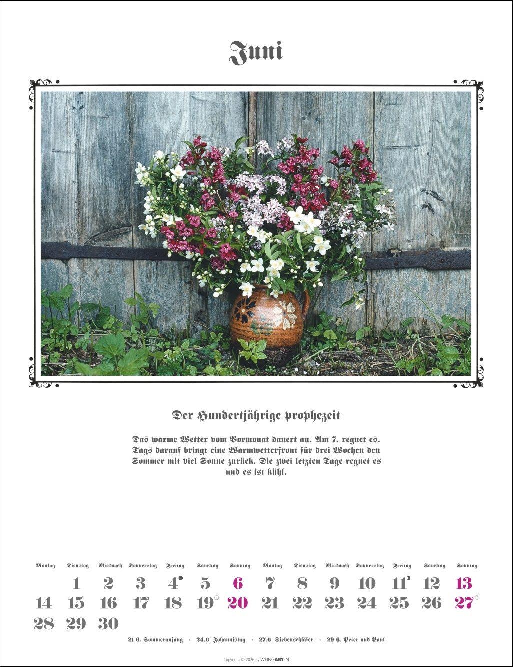 Beispielinhalt (Bild) Der Hundertjährige Kalender 2027