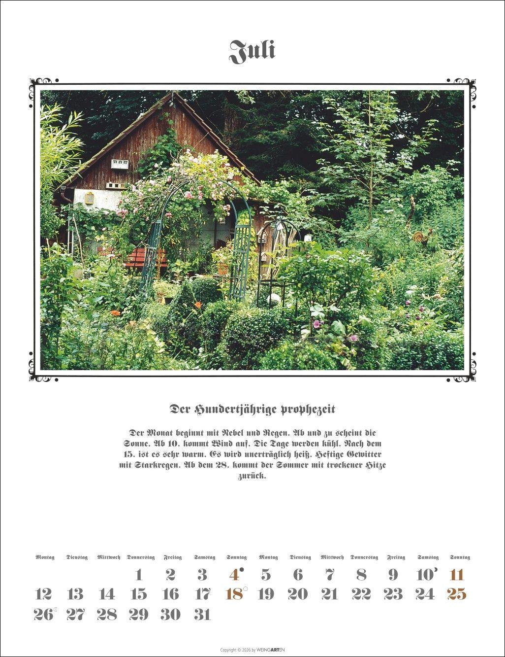 Beispielinhalt (Bild) Der Hundertjährige Kalender 2027