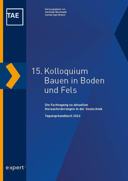 Vorderes Coverbild 15. Kolloquium Bauen in Boden und Fels